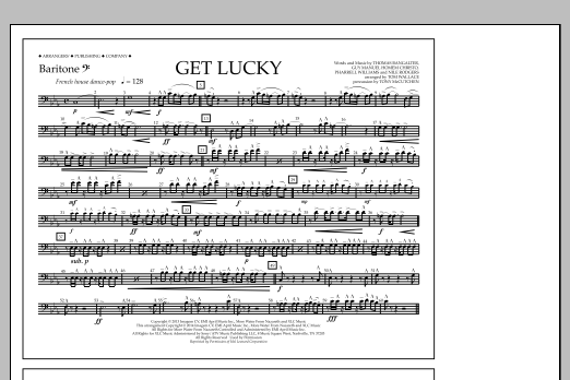 Tom Wallace Get Lucky - Baritone B.C. Sheet Music Notes & Chords for Marching Band - Download or Print PDF