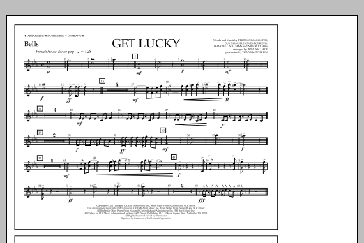 Tom Wallace Get Lucky - Bells Sheet Music Notes & Chords for Marching Band - Download or Print PDF