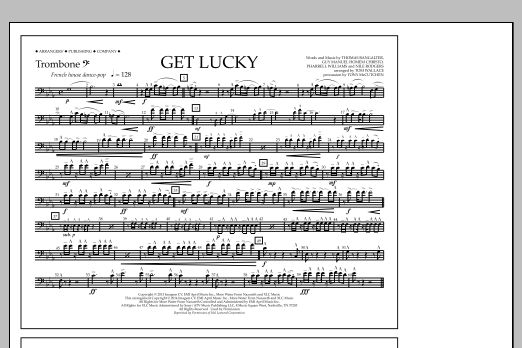Tom Wallace Get Lucky - Trombone B.C. Sheet Music Notes & Chords for Marching Band - Download or Print PDF