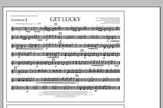 Tom Wallace Get Lucky - Trombone T.C. Sheet Music Notes & Chords for Marching Band - Download or Print PDF