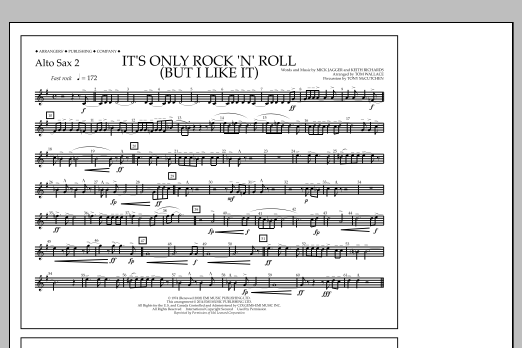 Tom Wallace It's Only Rock 'n' Roll (But I Like It) - Alto Sax 2 Sheet Music Notes & Chords for Marching Band - Download or Print PDF