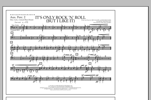 Tom Wallace It's Only Rock 'n' Roll (But I Like It) - Aux. Perc. 2 Sheet Music Notes & Chords for Marching Band - Download or Print PDF