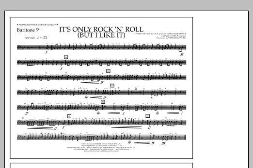 Tom Wallace It's Only Rock 'n' Roll (But I Like It) - Baritone B.C. Sheet Music Notes & Chords for Marching Band - Download or Print PDF