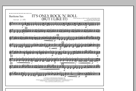 Tom Wallace It's Only Rock 'n' Roll (But I Like It) - Baritone Sax Sheet Music Notes & Chords for Marching Band - Download or Print PDF