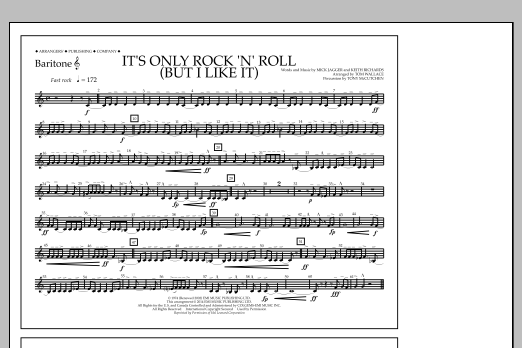 Tom Wallace It's Only Rock 'n' Roll (But I Like It) - Baritone T.C. Sheet Music Notes & Chords for Marching Band - Download or Print PDF
