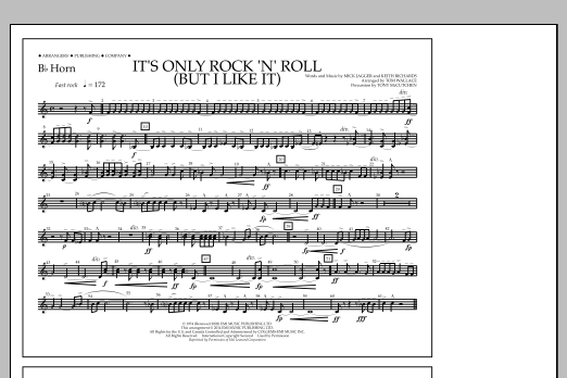 Tom Wallace It's Only Rock 'n' Roll (But I Like It) - Bb Horn Sheet Music Notes & Chords for Marching Band - Download or Print PDF
