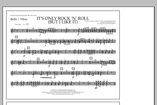 Tom Wallace It's Only Rock 'n' Roll (But I Like It) - Bells/Vibes Sheet Music Notes & Chords for Marching Band - Download or Print PDF