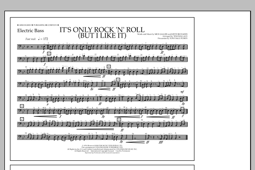 Tom Wallace It's Only Rock 'n' Roll (But I Like It) - Electric Bass Sheet Music Notes & Chords for Marching Band - Download or Print PDF