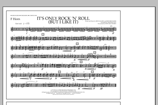 Tom Wallace It's Only Rock 'n' Roll (But I Like It) - F Horn Sheet Music Notes & Chords for Marching Band - Download or Print PDF