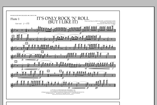 Tom Wallace It's Only Rock 'n' Roll (But I Like It) - Flute 1 Sheet Music Notes & Chords for Marching Band - Download or Print PDF