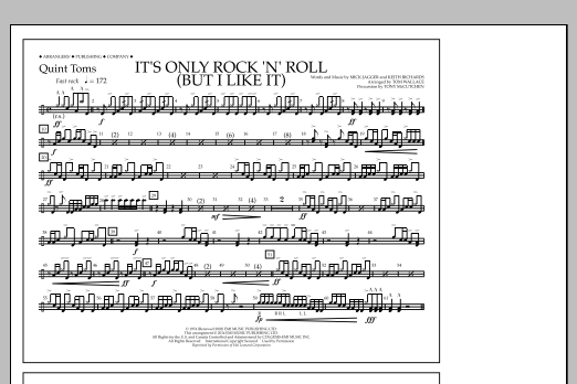 Tom Wallace It's Only Rock 'n' Roll (But I Like It) - Quint-Toms Sheet Music Notes & Chords for Marching Band - Download or Print PDF