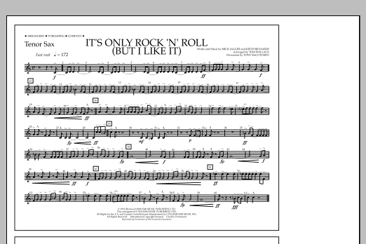 Tom Wallace It's Only Rock 'n' Roll (But I Like It) - Tenor Sax Sheet Music Notes & Chords for Marching Band - Download or Print PDF