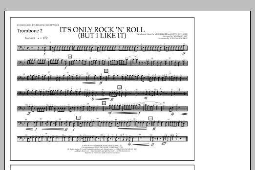 Tom Wallace It's Only Rock 'n' Roll (But I Like It) - Trombone 2 Sheet Music Notes & Chords for Marching Band - Download or Print PDF