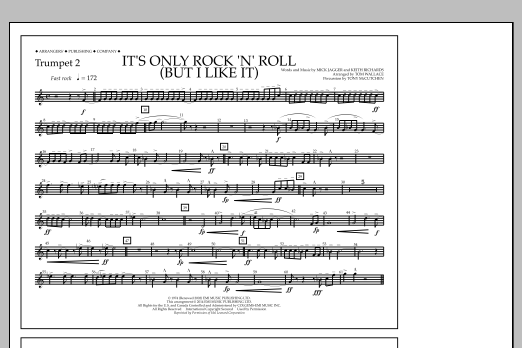 Tom Wallace It's Only Rock 'n' Roll (But I Like It) - Trumpet 2 Sheet Music Notes & Chords for Marching Band - Download or Print PDF