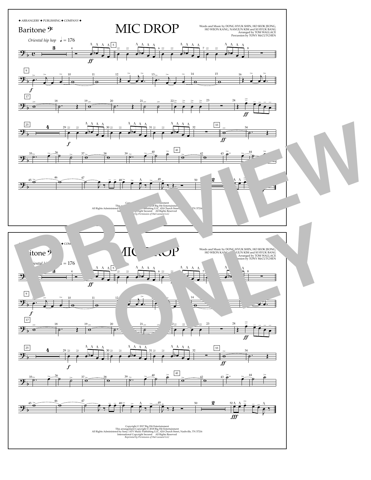 Tom Wallace Mic Drop - Baritone B.C. Sheet Music Notes & Chords for Marching Band - Download or Print PDF