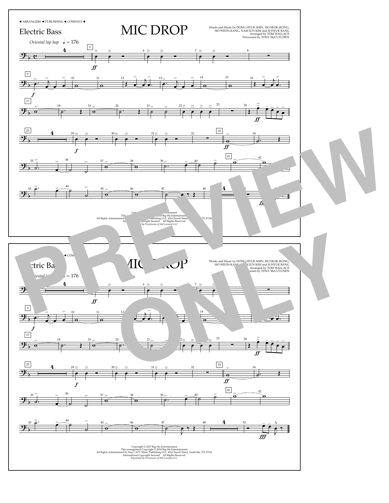 Tom Wallace Mic Drop - Electric Bass Sheet Music Notes & Chords for Marching Band - Download or Print PDF