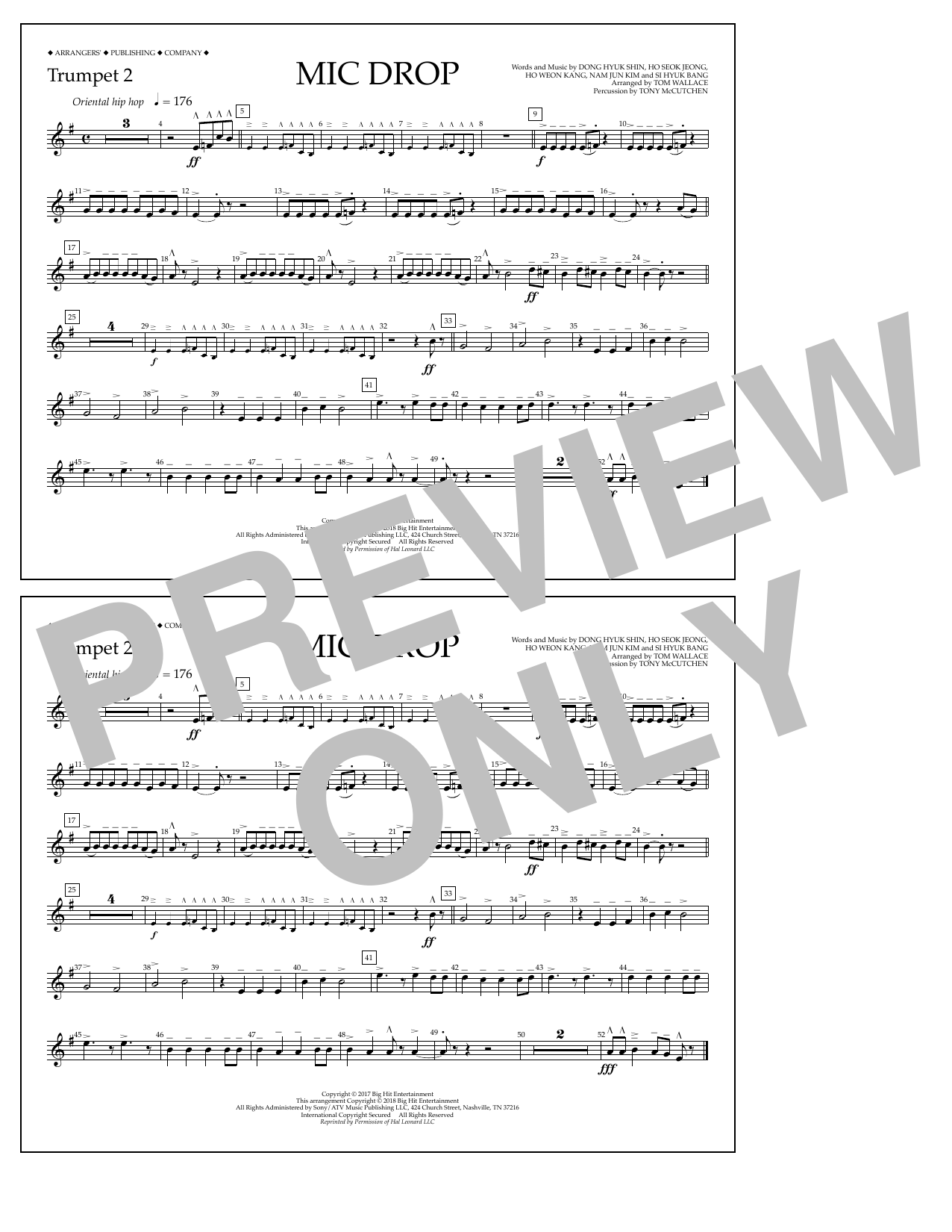 Tom Wallace Mic Drop - Trumpet 2 Sheet Music Notes & Chords for Marching Band - Download or Print PDF