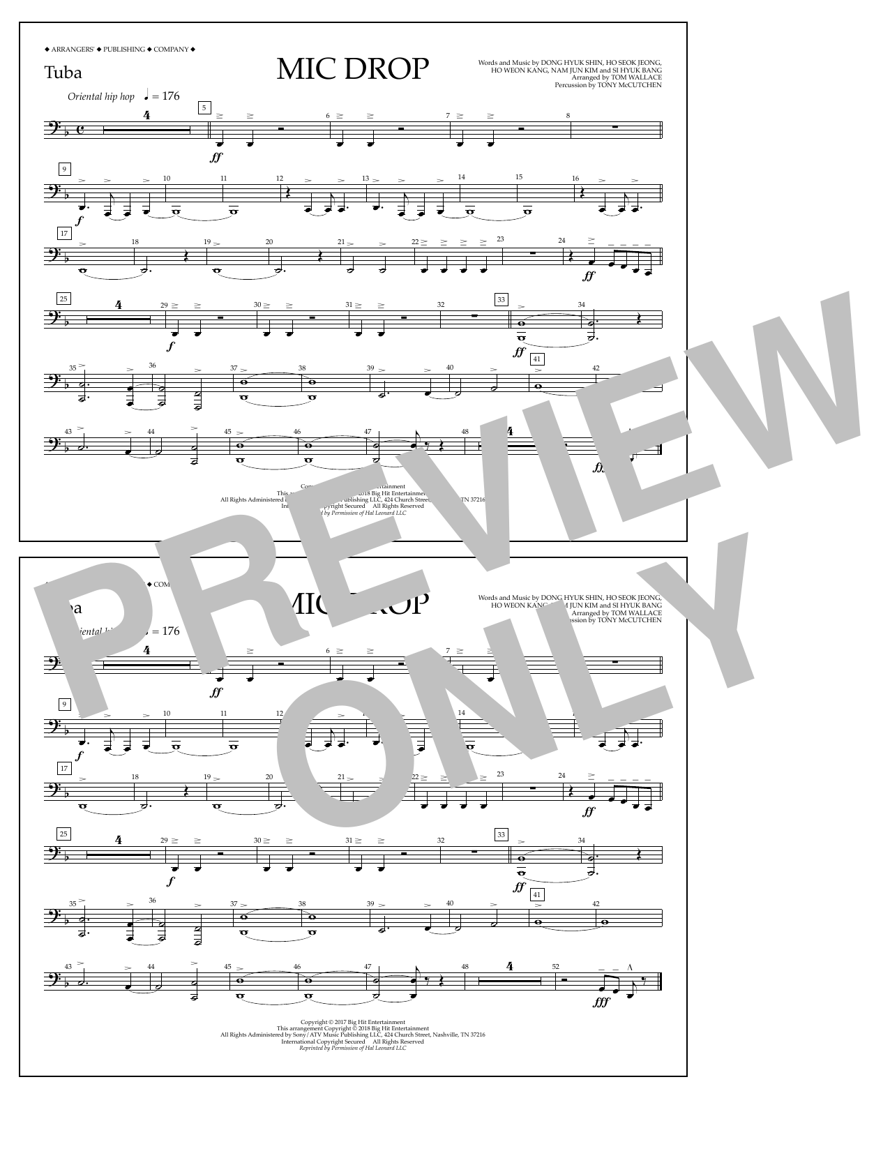 Tom Wallace Mic Drop - Tuba Sheet Music Notes & Chords for Marching Band - Download or Print PDF
