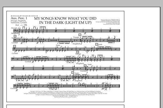 Tom Wallace My Songs Know What You Did in the Dark (Light 'Em Up) - Aux. Perc. 1 Sheet Music Notes & Chords for Marching Band - Download or Print PDF