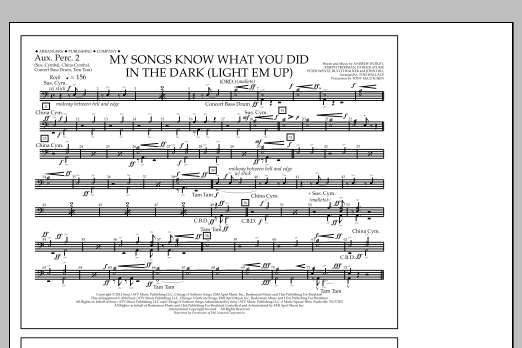 Tom Wallace My Songs Know What You Did in the Dark (Light 'Em Up) - Aux. Perc. 2 Sheet Music Notes & Chords for Marching Band - Download or Print PDF