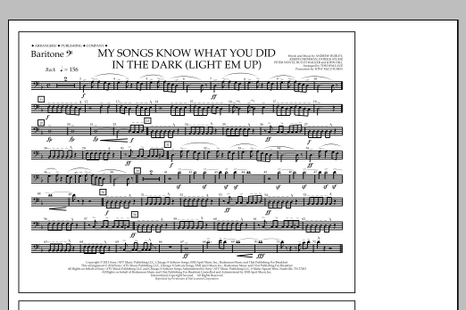 Tom Wallace My Songs Know What You Did in the Dark (Light 'Em Up) - Baritone B.C. Sheet Music Notes & Chords for Marching Band - Download or Print PDF