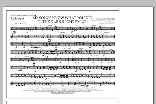 Tom Wallace My Songs Know What You Did in the Dark (Light 'Em Up) - Baritone T.C. Sheet Music Notes & Chords for Marching Band - Download or Print PDF