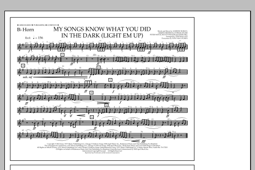 Tom Wallace My Songs Know What You Did in the Dark (Light 'Em Up) - Bb Horn Sheet Music Notes & Chords for Marching Band - Download or Print PDF