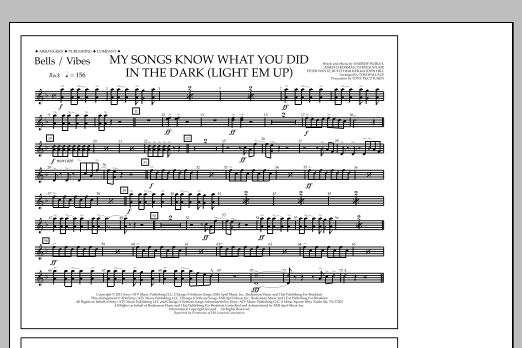 Tom Wallace My Songs Know What You Did in the Dark (Light 'Em Up) - Bells/Vibes Sheet Music Notes & Chords for Marching Band - Download or Print PDF
