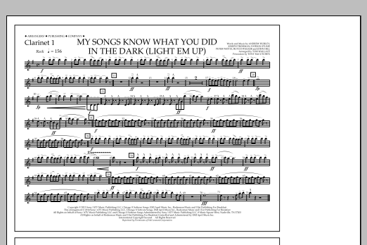 Tom Wallace My Songs Know What You Did in the Dark (Light 'Em Up) - Clarinet 1 Sheet Music Notes & Chords for Marching Band - Download or Print PDF