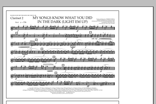 Tom Wallace My Songs Know What You Did in the Dark (Light 'Em Up) - Clarinet 2 Sheet Music Notes & Chords for Marching Band - Download or Print PDF