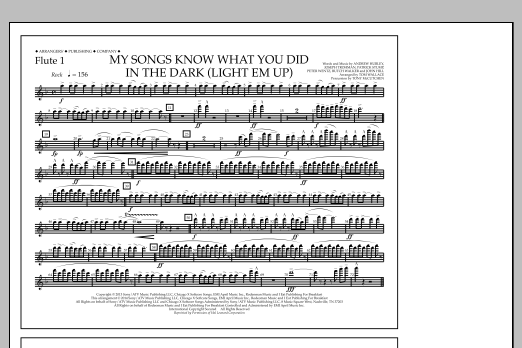 Tom Wallace My Songs Know What You Did in the Dark (Light 'Em Up) - Flute 1 Sheet Music Notes & Chords for Marching Band - Download or Print PDF