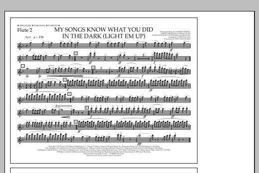 Tom Wallace My Songs Know What You Did in the Dark (Light 'Em Up) - Flute 2 Sheet Music Notes & Chords for Marching Band - Download or Print PDF