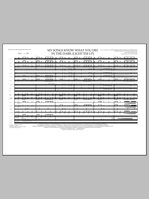 Tom Wallace My Songs Know What You Did in the Dark (Light 'Em Up) - Full Score Sheet Music Notes & Chords for Marching Band - Download or Print PDF