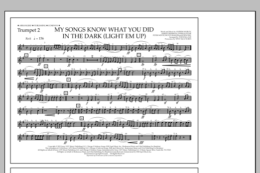 Tom Wallace My Songs Know What You Did in the Dark (Light 'Em Up) - Trumpet 2 Sheet Music Notes & Chords for Marching Band - Download or Print PDF