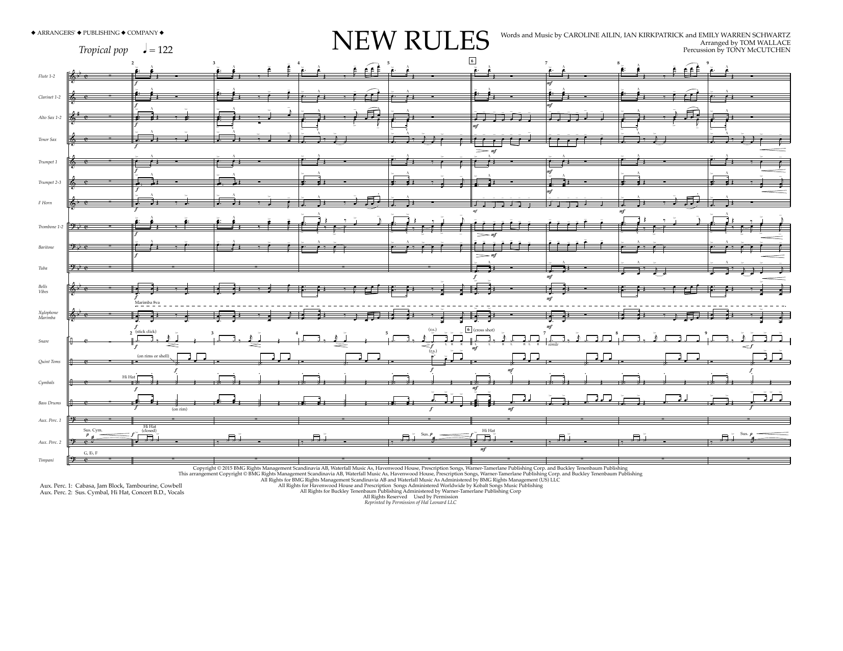 Tom Wallace New Rules - Full Score Sheet Music Notes & Chords for Marching Band - Download or Print PDF