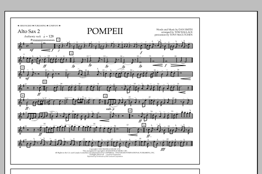 Tom Wallace Pompeii - Alto Sax 2 Sheet Music Notes & Chords for Marching Band - Download or Print PDF