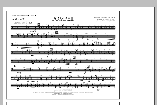 Tom Wallace Pompeii - Baritone B.C. Sheet Music Notes & Chords for Marching Band - Download or Print PDF