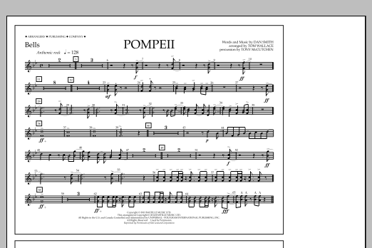 Tom Wallace Pompeii - Bells Sheet Music Notes & Chords for Marching Band - Download or Print PDF