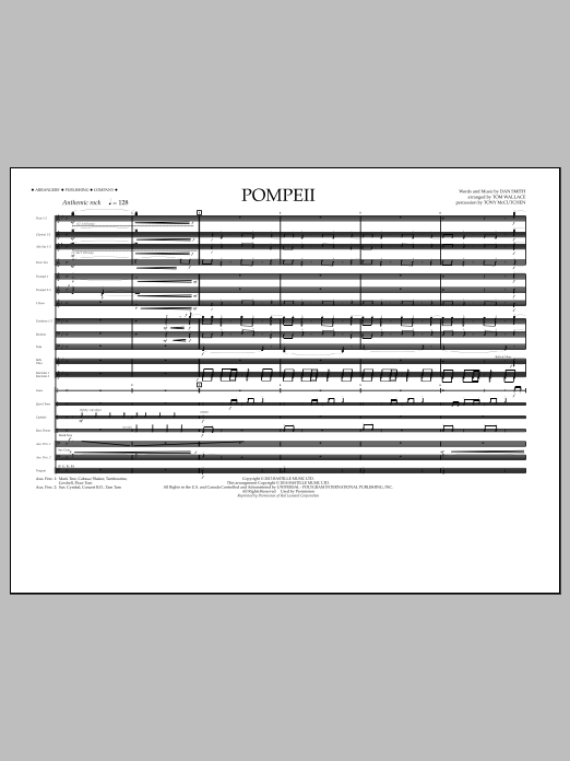 Tom Wallace Pompeii - Full Score Sheet Music Notes & Chords for Marching Band - Download or Print PDF