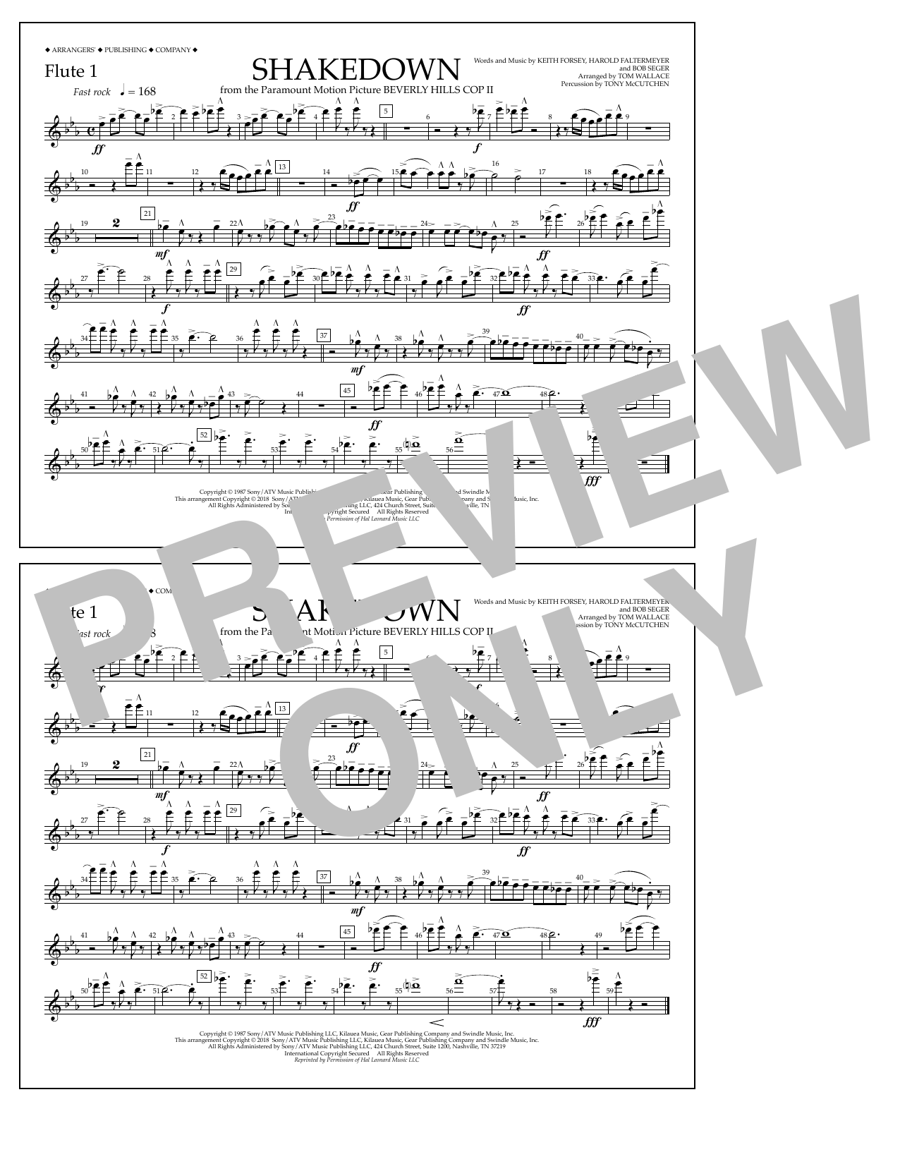 Tom Wallace Shakedown - Flute 1 Sheet Music Notes & Chords for Marching Band - Download or Print PDF