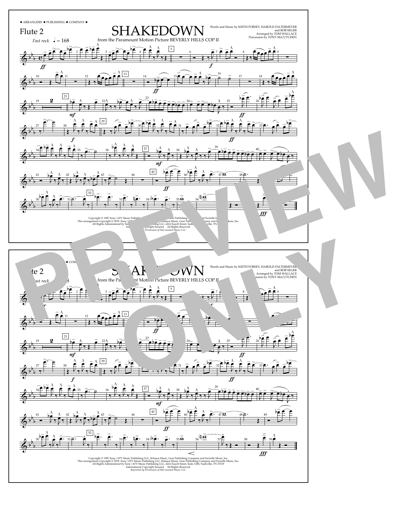 Tom Wallace Shakedown - Flute 2 Sheet Music Notes & Chords for Marching Band - Download or Print PDF