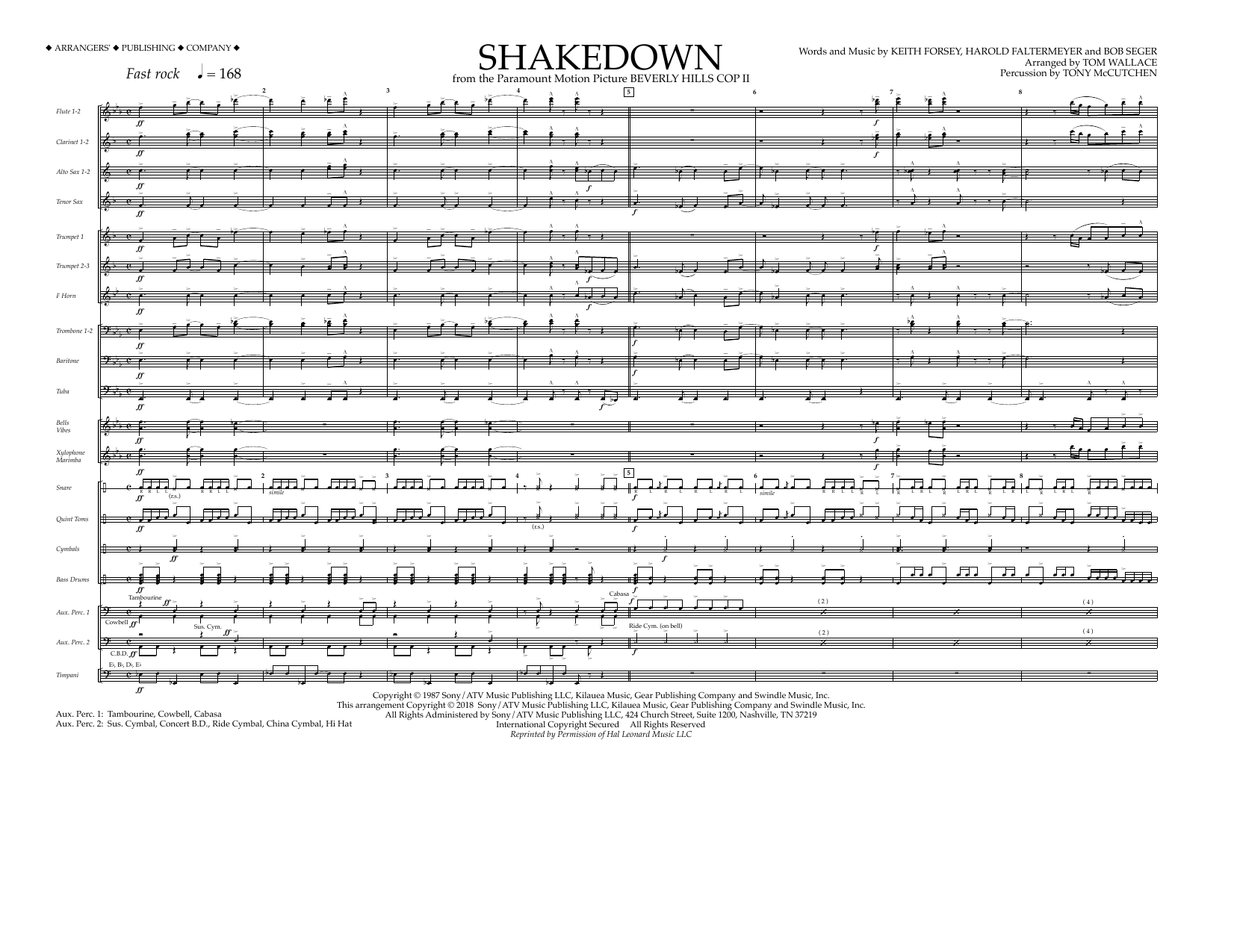 Tom Wallace Shakedown - Full Score Sheet Music Notes & Chords for Marching Band - Download or Print PDF