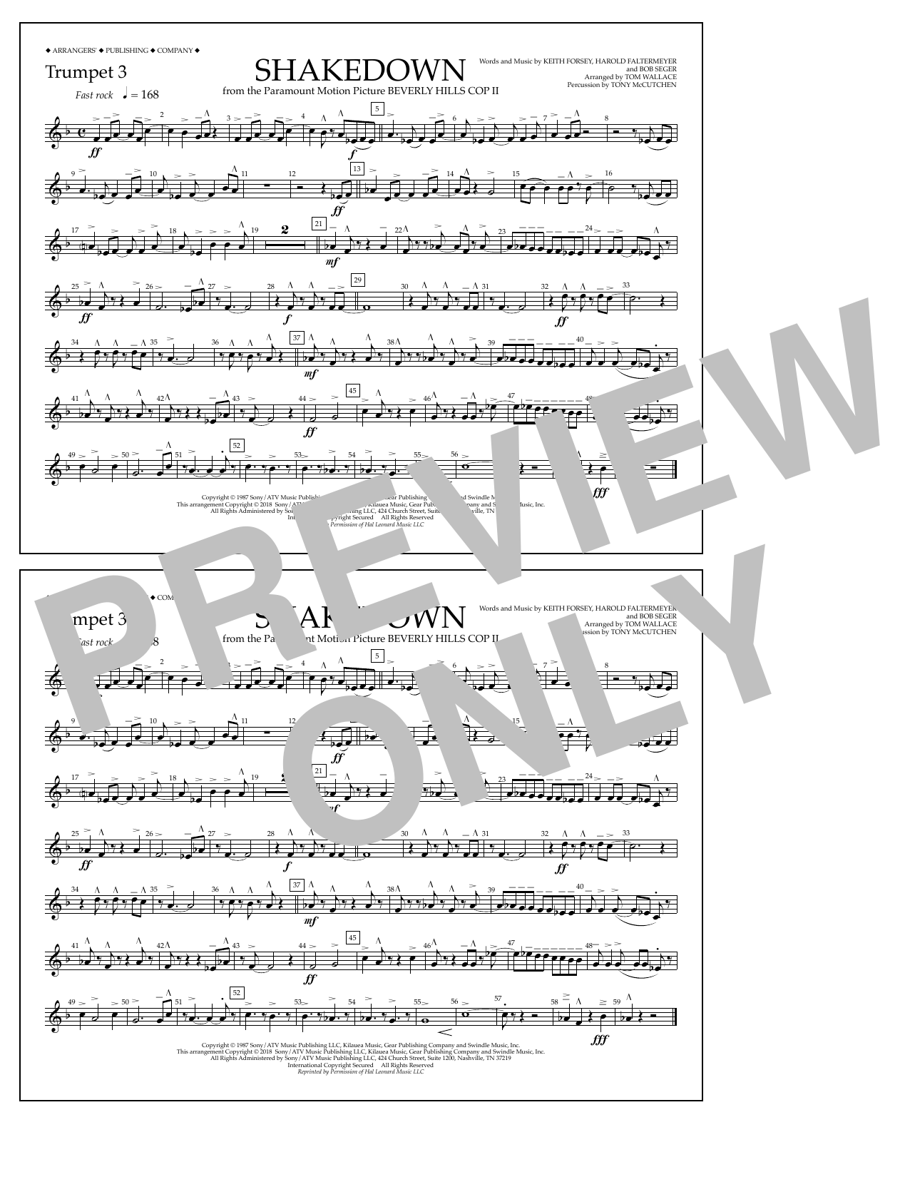 Tom Wallace Shakedown - Trumpet 3 Sheet Music Notes & Chords for Marching Band - Download or Print PDF