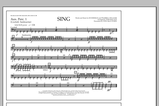 Tom Wallace Sing - Aux. Perc. 1 Sheet Music Notes & Chords for Marching Band - Download or Print PDF