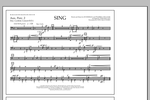 Tom Wallace Sing - Aux. Perc. 2 Sheet Music Notes & Chords for Marching Band - Download or Print PDF