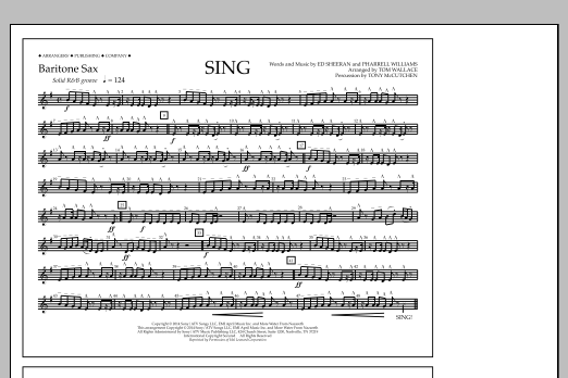 Tom Wallace Sing - Baritone Sax Sheet Music Notes & Chords for Marching Band - Download or Print PDF