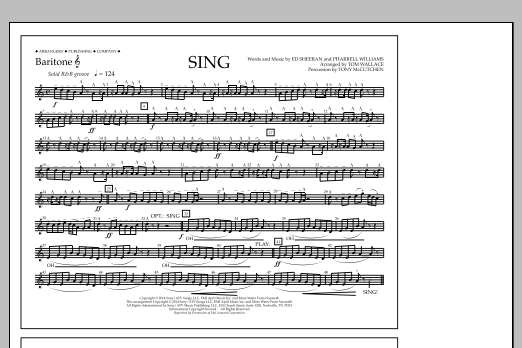 Tom Wallace Sing - Baritone T.C. Sheet Music Notes & Chords for Marching Band - Download or Print PDF