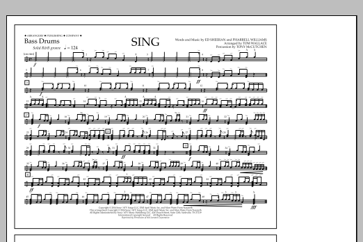 Tom Wallace Sing - Bass Drums Sheet Music Notes & Chords for Marching Band - Download or Print PDF