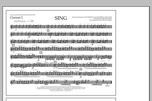 Tom Wallace Sing - Clarinet 2 Sheet Music Notes & Chords for Marching Band - Download or Print PDF