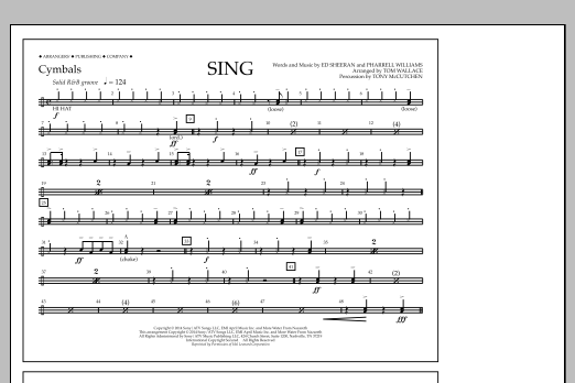 Tom Wallace Sing - Cymbals Sheet Music Notes & Chords for Marching Band - Download or Print PDF